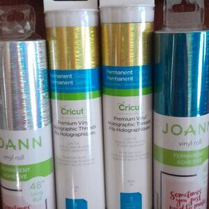 **NEW** Cricut & Joann Premium Vinyl-Holographic Threads-4 Rolls